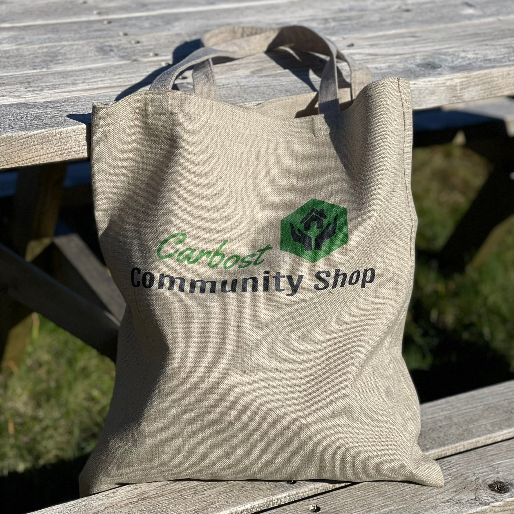 Faux Burlap Shopping Bag