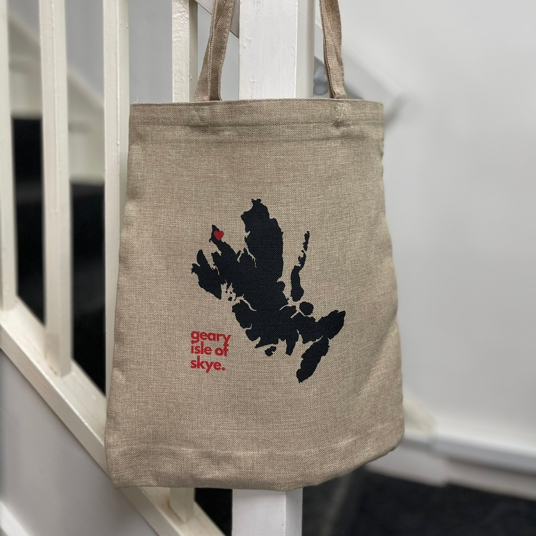 Faux Burlap Shopping Bag