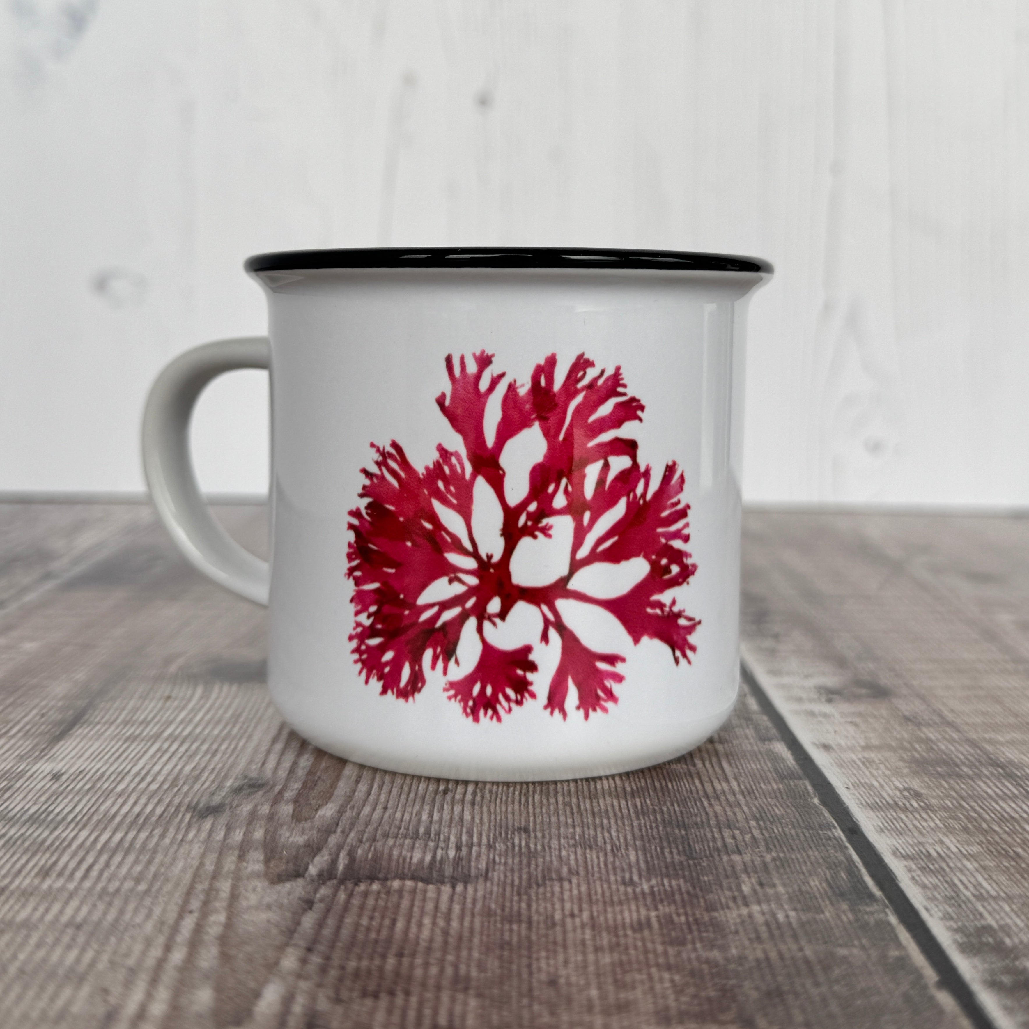 Black Rim Vintage Ceramic Mug