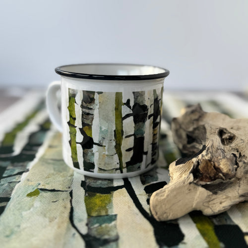 Black Rim Vintage Ceramic Mug