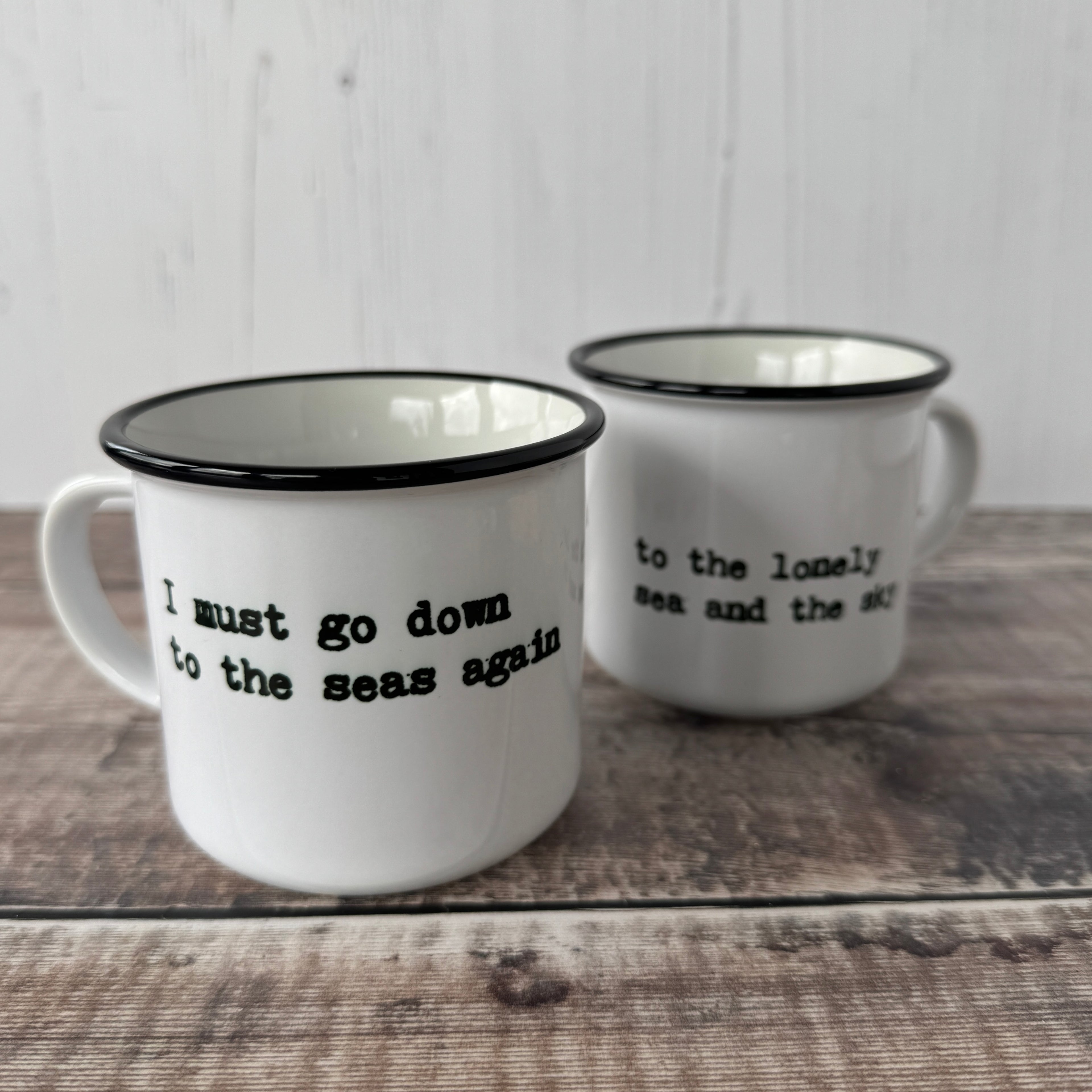 Black Rim Vintage Ceramic Mug