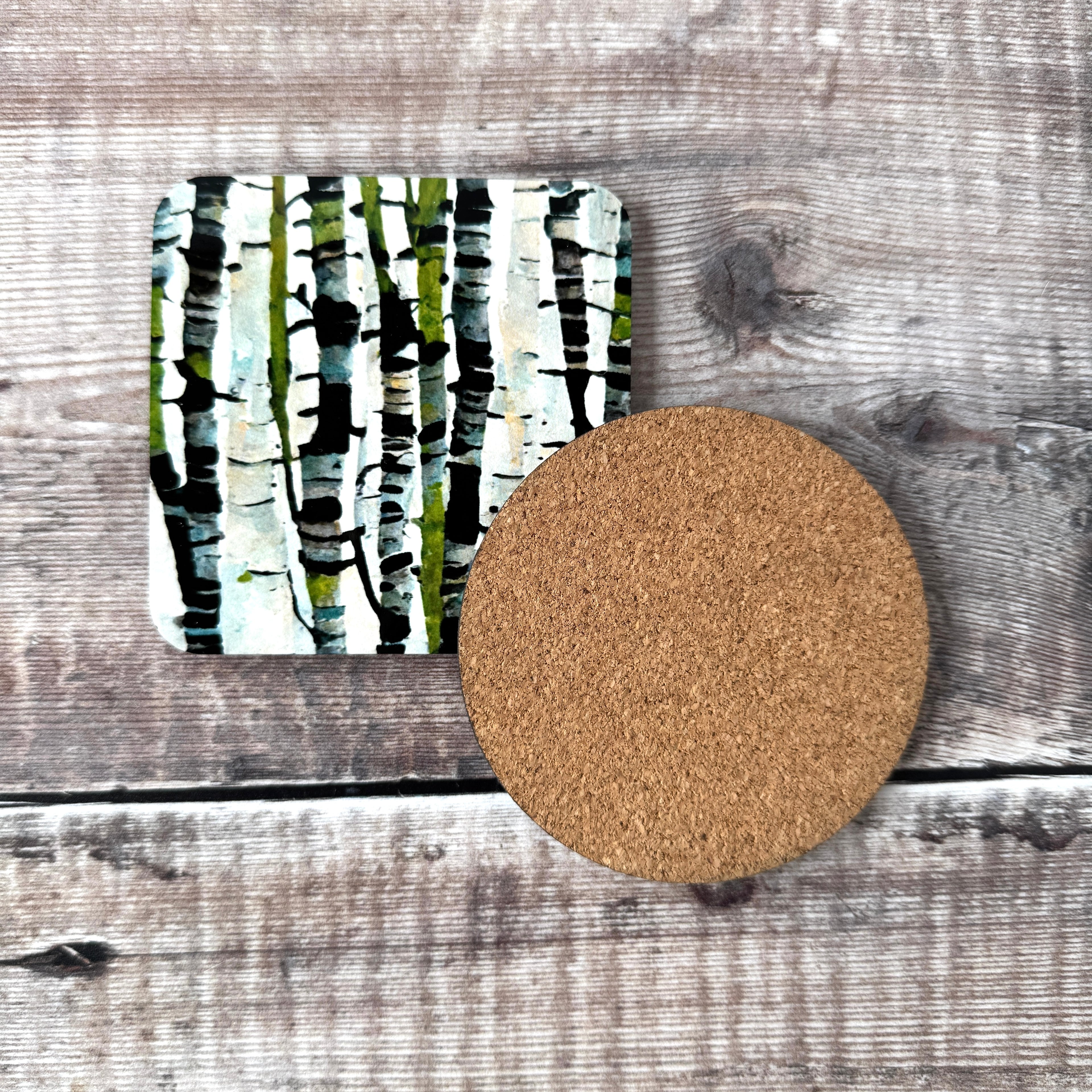 Glossy Cork Backed Coasters