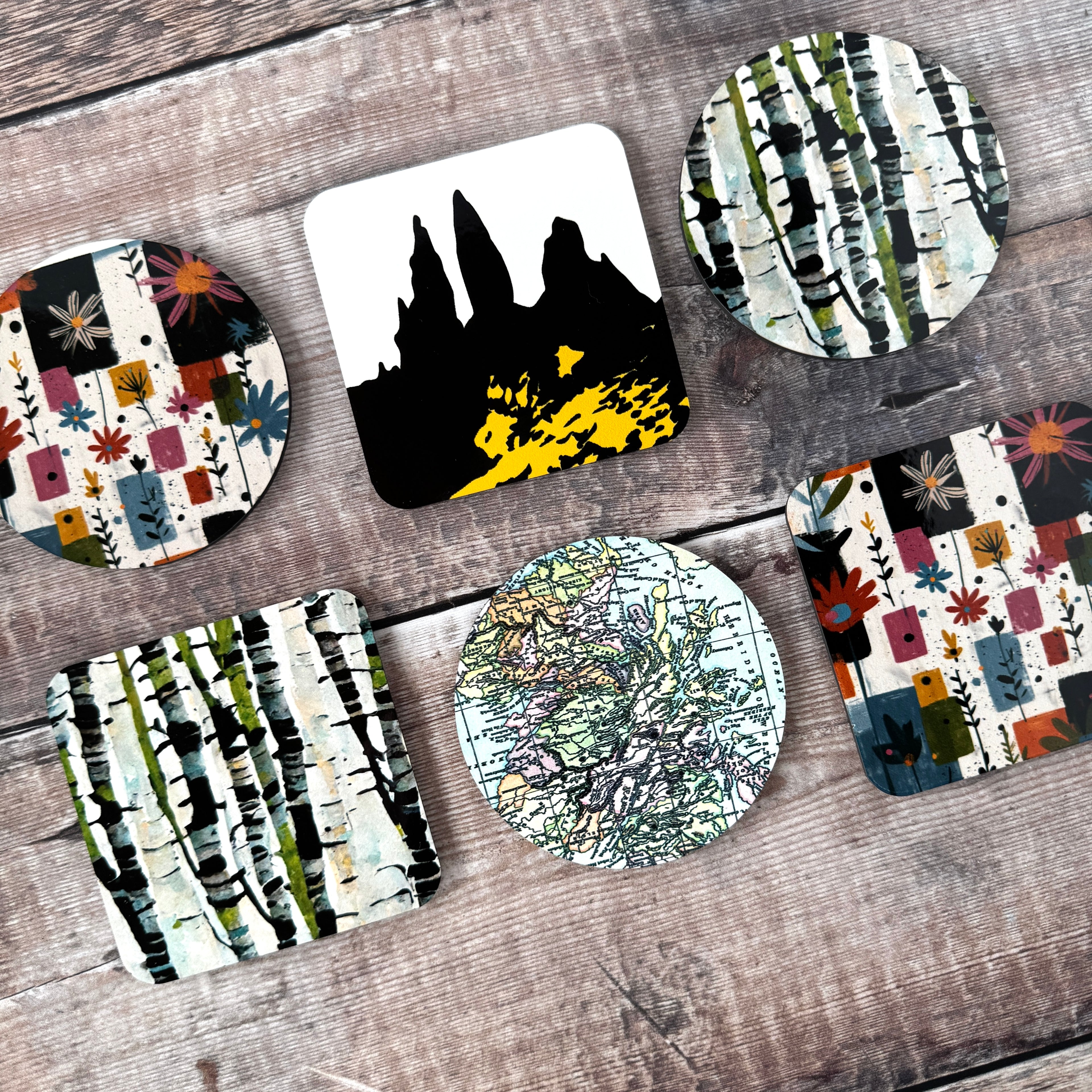 Glossy Cork Backed Coasters