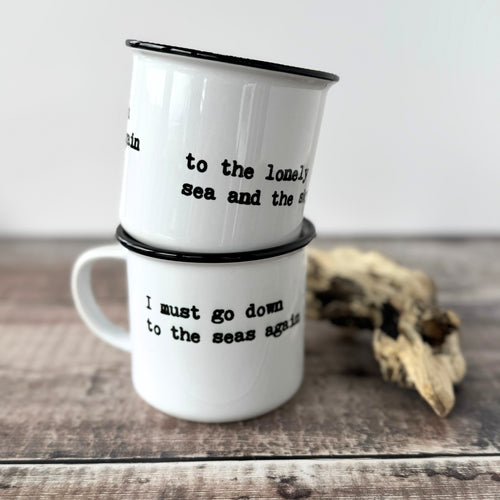 Black Rim Vintage Ceramic Mug